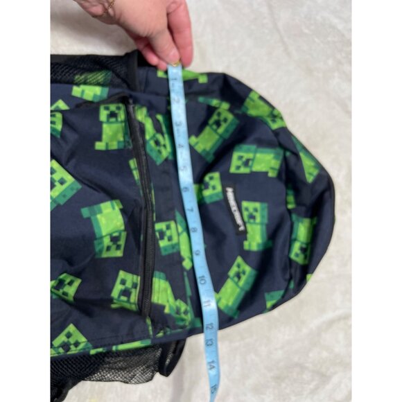 Minecraft Creeper Backpack 18" Schoolbag With Black & Green Design - Picture 3 of 5